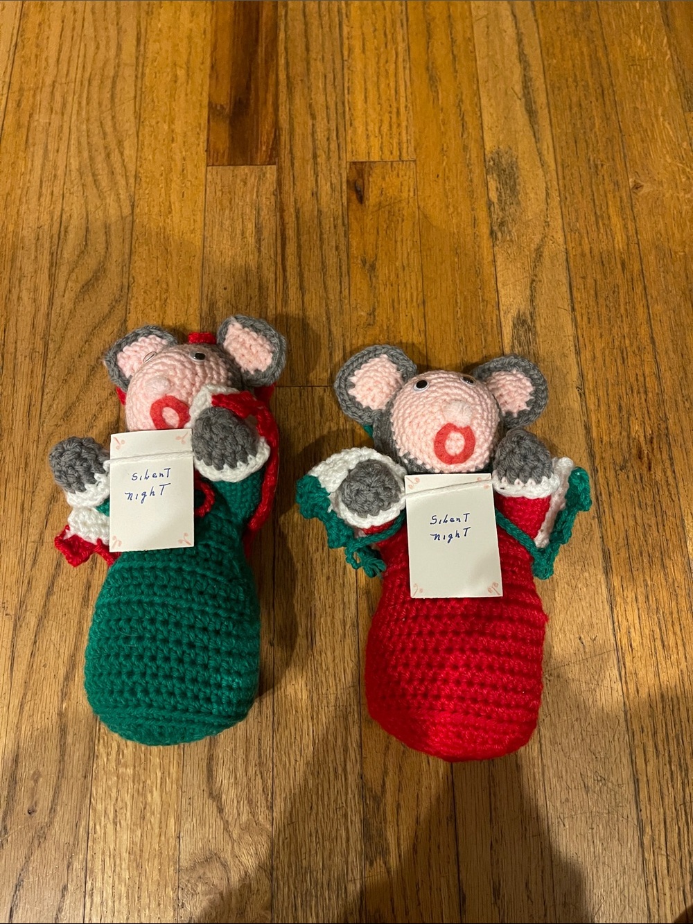 Vintage Handmade Crochet Mouse Holiday Small decor